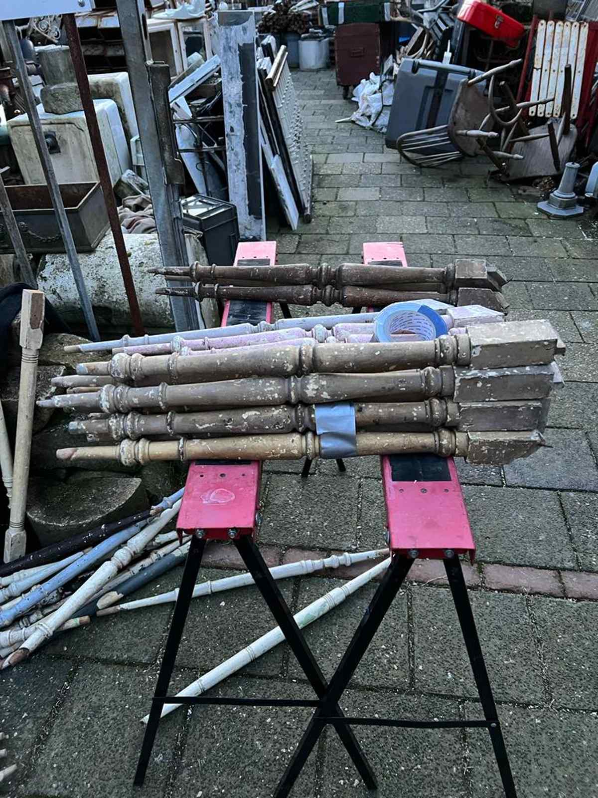 Houten trapspijlen