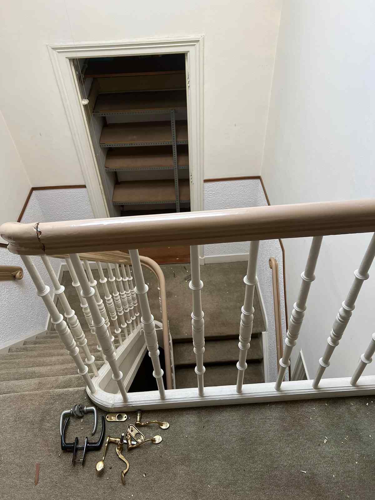 Antieke trapleuning inclusief spijlen