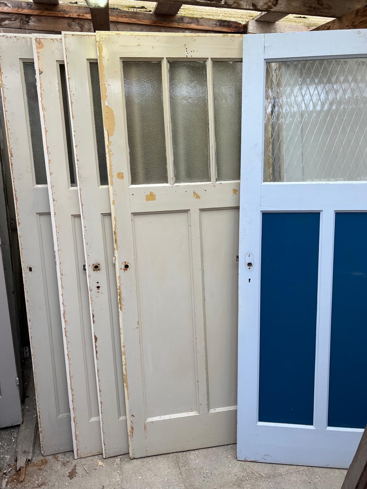 Bruynzeel paneeldeuren met glas — Antieke Bruynzeel Paneeldeuren met glas