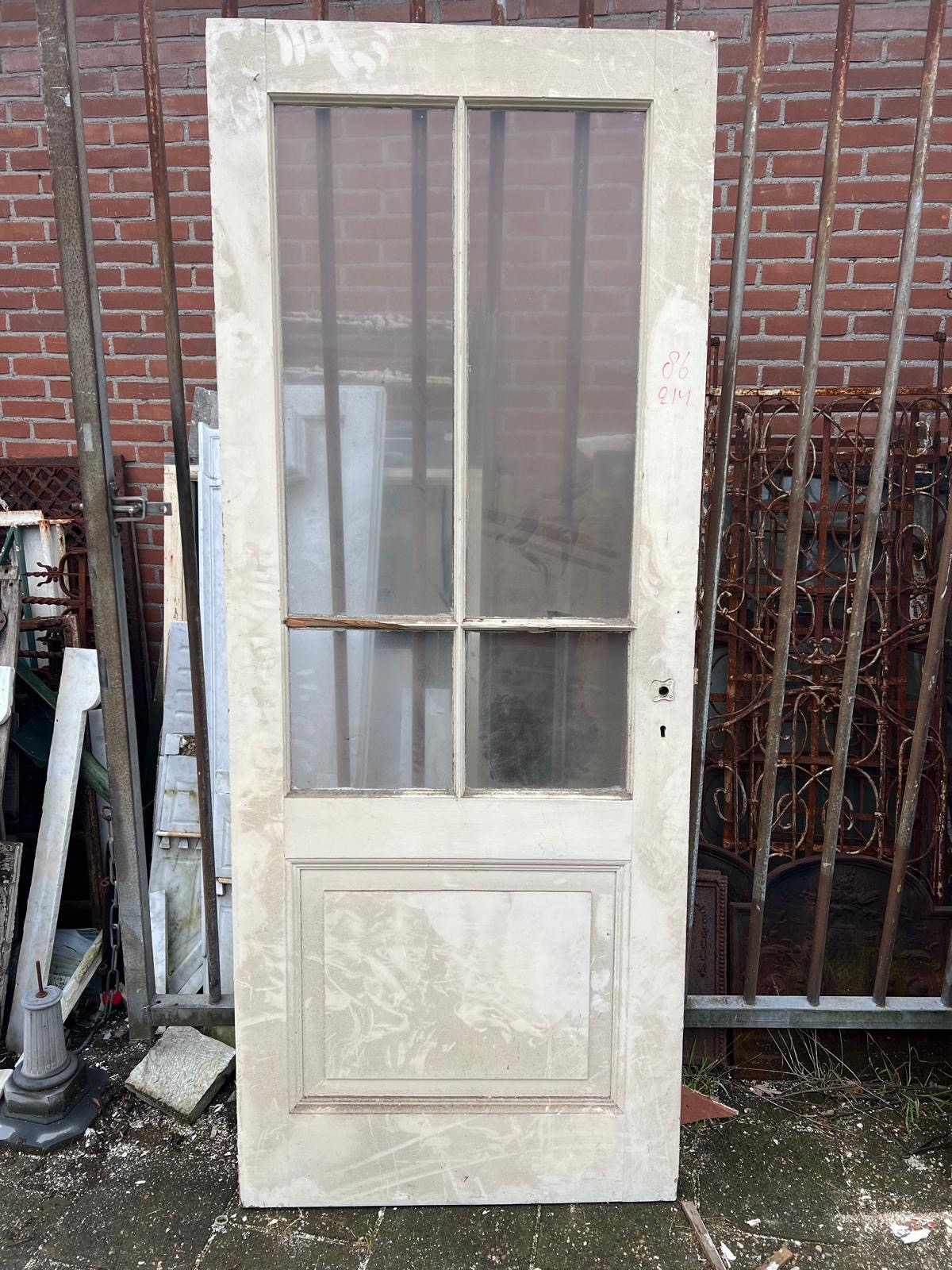 Paneeldeur met glas ca 214 x 86cm — Paneeldeur met glas